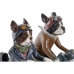 Decoratieve figuren DKD Home Decor 27 x 10 x 24 cm Rood Blauw Motorfiets Geel Vintage Hond (2 Stuks)