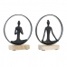 Decoratieve figuren DKD Home Decor 23 x 10 x 27 cm Zwart Bruin Yoga (2 Stuks)