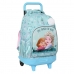 Mochila Escolar com Rodas Frozen One heart Verde Turquesa 33 X 45 X 22 cm