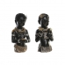 Figură Decorativă DKD Home Decor 20,5 x 18 x 35 cm Negru Colonial Africană (2 Unități)