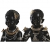 Statua Decorativa DKD Home Decor 20,5 x 18 x 35 cm Nero Coloniale Africana (2 Unità)