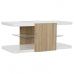 Mesa de apoio DKD Home Decor Branco Castanho Cristal Madeira MDF 110 x 60 x 45 cm