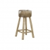 Stool DKD Home Decor White Brown Natural Leather Wood 42 x 42 x 77 cm