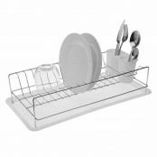 Draining Rack for Kitchen Sink Versa Plates Grey Double Steel Iron  polypropylene (23,5 x 36 x 42,5 cm)