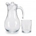 Sett med glass BIG-S3604465 Mugge Gjennomsiktig Glass 4 x (40 cl) / 1 x (1,8 l)