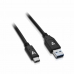 USB A - USB C kabelis V7 V7U3.1AC-1M-BLK-1E   Juoda