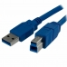 USB A till USB B Kabel Startech USB3SAB1M            Blå