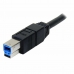 Кабел USB A към USB B Startech USB3SAB3MBK 3 m Черен