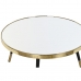 Dohányzóasztal DKD Home Decor Glamour Aranysàrga Ezüst színű Acél Tükör 82,5 x 82,5 x 40 cm