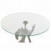 Masa laterală DKD Home Decor Transparent Aluminiu Geam Argintiu (46 x 46 x 72 cm)