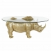 Bijzettafel DKD Home Decor Transparant Gouden Hars Kristal 100 x 60,5 x 46 cm