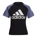 Naisten T-paita Adidas Sportswear Colorblock Musta