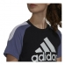 Футболка с коротким рукавом женская Adidas Sportswear Colorblock Чёрный