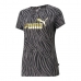 Kortærmet T-shirt til Kvinder Puma Essentials Tiger AOP Grå Sort