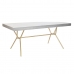 Eettafel DKD Home Decor Grijs Gouden Wit Blik Mangohout (180 x 90 x 76 cm)