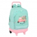 School Rucksack with Wheels Glow Lab Pepa Green 33 X 45 X 22 cm