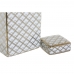 Váza DKD Home Decor 14,5 x 14,5 x 30 cm Porcelán Aranysàrga Fehér