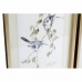 Πίνακας DKD Home Decor 35 x 2,5 x 45 cm Παραδοσιακά Πουλιά (4 Τεμάχια)