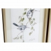 Tavla DKD Home Decor 35 x 2,5 x 45 cm Traditionell Fåglar (4 Delar)