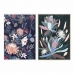 Maalaus DKD Home Decor 53 x 4,3 x 73 cm Gėlės Moderni (2 osaa)