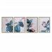 Quadro DKD Home Decor Tropicale Foglia della pianta 45 x 3,5 x 60 cm (4 Unità)