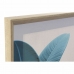 Schilderij DKD Home Decor Tropisch Blad van een plant 45 x 3,5 x 60 cm (4 Stuks)