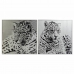 Maleri DKD Home Decor 100 x 2,5 x 100 cm Leopard Kolonial (2 enheter)