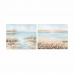 Schilderij DKD Home Decor 100 x 3,7 x 80 cm Strand Mediterrane (2 Stuks)