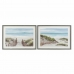 Cadre DKD Home Decor Plage méditerranéen 70 x 3,3 x 50 cm (2 Unités)