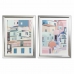 Schilderij DKD Home Decor 69 x 3 x 89 cm Huizen Stads (2 Stuks)