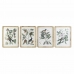 Картина DKD Home Decor 50 x 2,5 x 65 cm Shabby Chic Ботанически растения (4 Части)