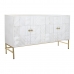 Aparador DKD Home Decor Rombos Blanco Latón Madera de mango (157 x 43 x 84 cm)