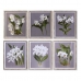 Tablou DKD Home Decor Brad Geam 50 x 60 x 2,8 cm 50 x 2,8 x 60 cm Květiny (6 Piese)