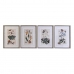 Quadro DKD Home Decor Abete Cristallo 50 x 65 x 2,5 cm 50 x 2,5 x 65 cm 50 x 2,5 x 70 cm Fiori (4 Pezzi)