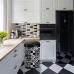 Caixote do lixo Kitchen Move Automático Branco Preto Azulejo Aço inoxidável Branco/Preto 58 L