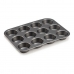 Baking Mould Metal Dark grey Carbon steel (12 Units) (20 x 2,5 x 26 cm)