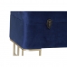 Bench DKD Home Decor   Blue Golden Metal Velvet (90 x 40 x 47 cm)