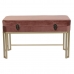 Banqueta DKD Home Decor   Rosa Dorado Metal Terciopelo (80 x 40 x 47 cm)