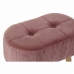 Sittpall DKD Home Decor   Naturell Rosa Trä Sammet (60 x 35 x 36 cm)