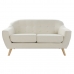 Sofá de 2 Lugares DKD Home Decor Creme Natural Madeira da borracha Plástico Moderno Scandi 146 x 84 x 82 cm