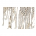 Espejo de pared DKD Home Decor Blanco Boho Macramé 75 x 2 x 75 cm