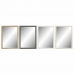 Wall mirror DKD Home Decor 56 x 2 x 76 cm Crystal Natural Grey Brown White polystyrene (4 Pieces)