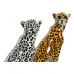 Figura Decorativa DKD Home Decor Preto Laranja Branco Leopardo Resina Colonial 16 x 16 x 32 cm