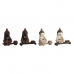 Koristehahmo DKD Home Decor 22 x 8,2 x 23 cm Punainen Beige Buddha Itämainen (4 Kappaletta)