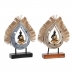 Διακοσμητική Φιγούρα DKD Home Decor 18,5 x 5,6 x 30,5 cm Μπεζ Μπλε Βούδας Ανατολικó (x2)