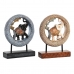 Decoratieve figuren DKD Home Decor 19,5 x 6,3 x 25,5 cm Olifant Beige Blauw Koloniaal (2 Stuks)