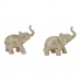 Prydnadsfigur DKD Home Decor 22,7 x 11 x 20,8 cm Elefant Beige Gyllene Kolonial (2 antal)