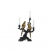 Candelabro DKD Home Decor Preto Dourado Resina Papagaio Tropical 22,5 x 13 x 29,5 cm