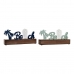 Decoratieve figuren DKD Home Decor Beach LED Groen Marineblauw Mediterrane 34 x 8 x 16 cm (2 Stuks)