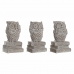 Decoratieve figuren DKD Home Decor Wit Uil Decapé 11 x 11 x 20 cm (3 Stuks)